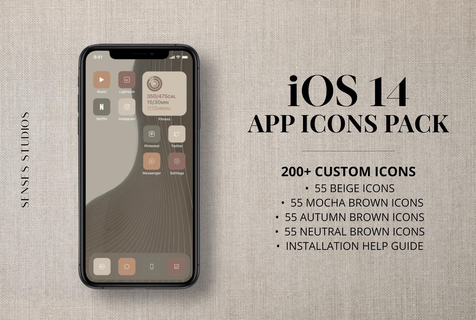 iOS 14 Custom App Icon Pack • iOS 14 Icons • iOS Aesthetic • Minimal • Neutrals & Beiges